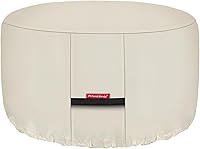 Vista 1 de Porch Shield Cubierta para hoguera, impermeable, 600D, resistente, redonda, para patio, color beige, 28 pulgadas