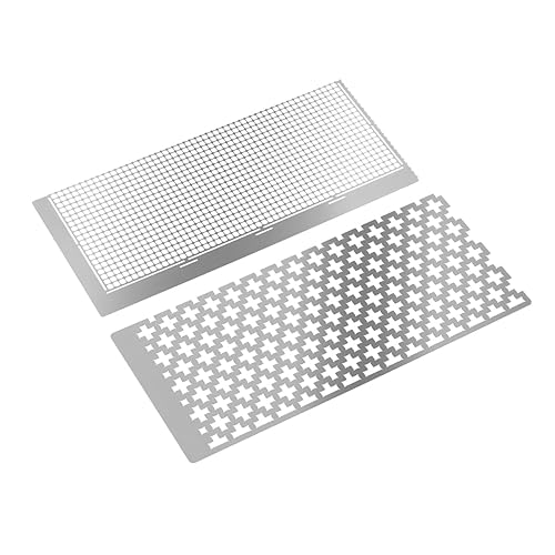 Regla de pintura de diamante con rejillas en blanco 599 1020 de acero inoxidable 5D Diamond Mesh Ruler DIY Drawing Ruler con suministros de