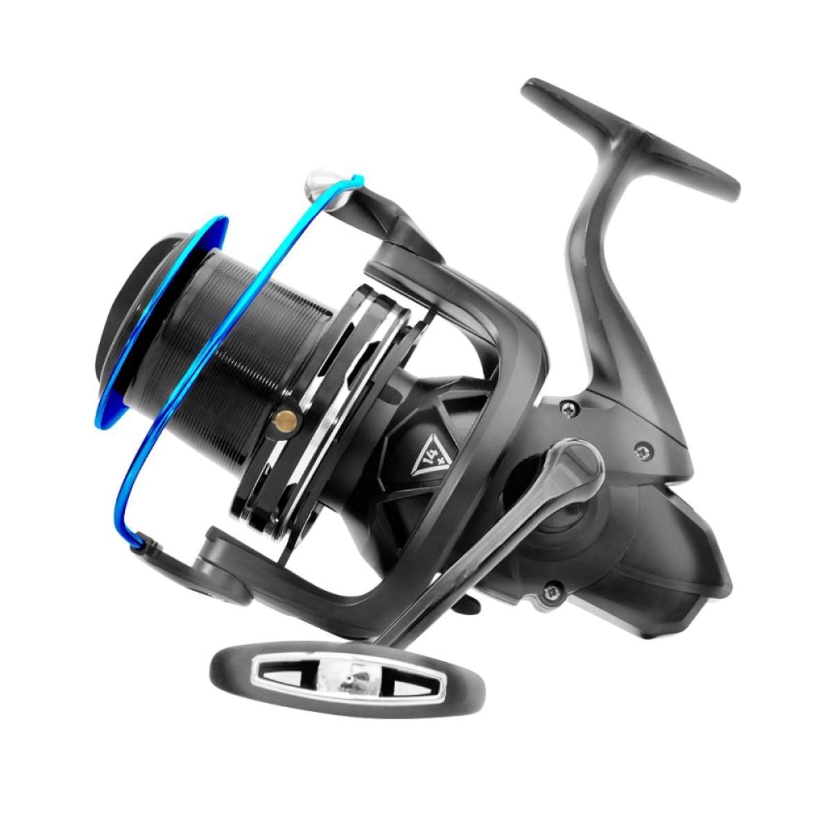 Yuki Endo 8000/10000 Mulinello da Pesca, Surf Casting Mare, Bobina in Alluminio, Colore Nero/Blu