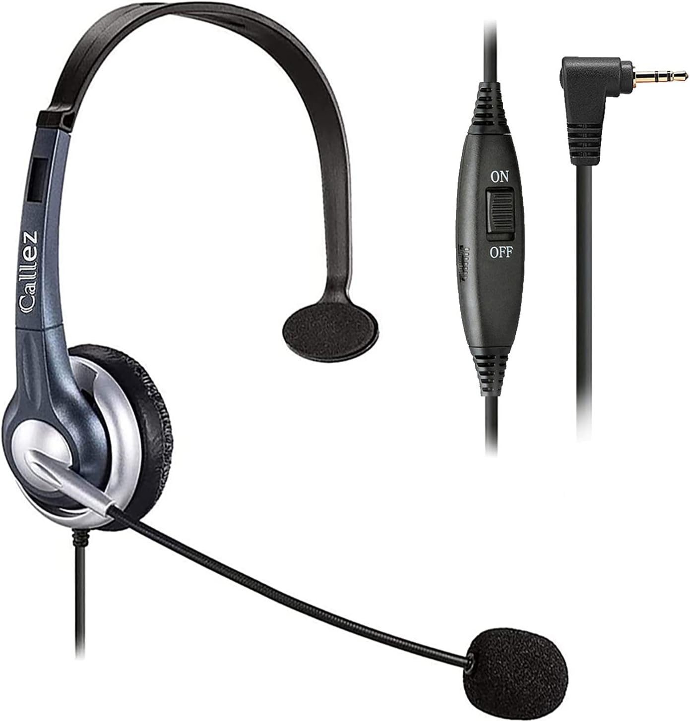 Callez Phone Headset with Noise Cancelling Microphone and Volume Control, Office 2.5mm Telephone Headsets Compatible with Panasonic AT&T ML17929 Vtech Uniden Cisco Grandstream Cordless Phones : Electronics