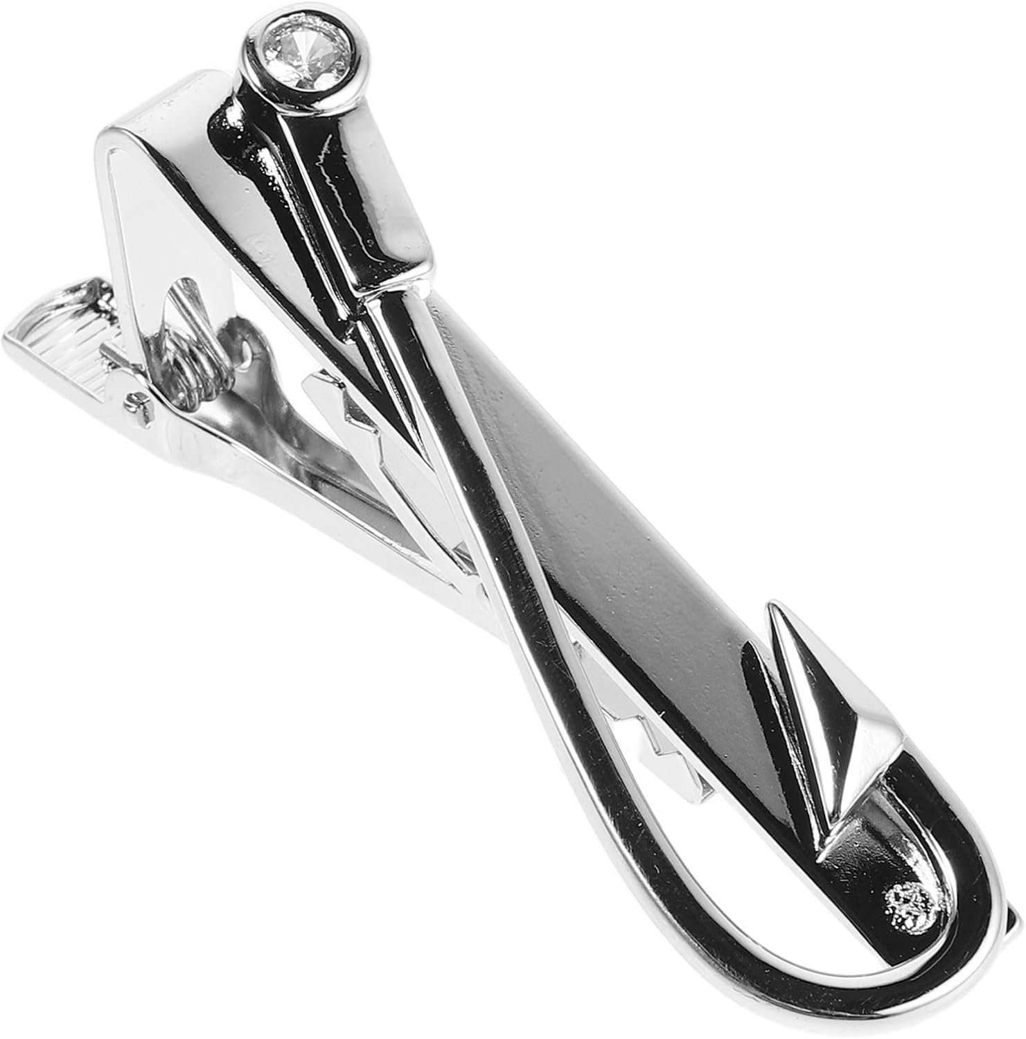 Metal Fish Hook Tie Clip for Men, Silver Copper Coastal Accessory