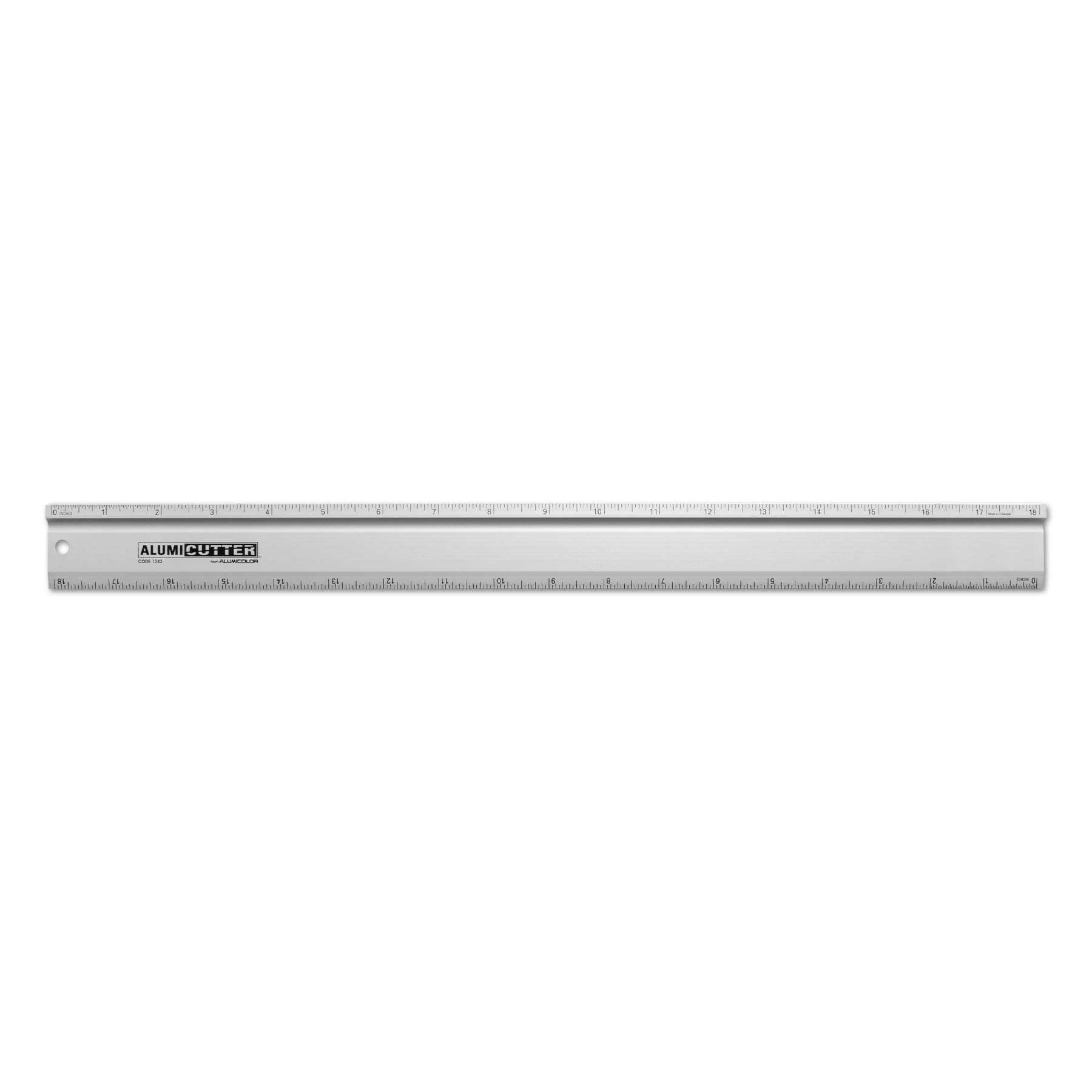 Alumicolor AlumiCutter Aluminum Steel Edge for Office, School, Engineering and Framing, 18IN, Silver