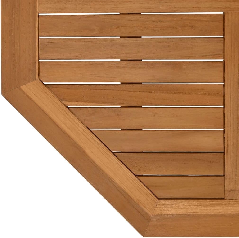 Solid Teak Table Top Octagonal 35.4 Inch Brown Water-Based Finish for Outdoor Patio Dining Coffee Table Replacement