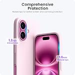 ORNARTO Compatible with iPhone 16 Case 6.1",Liquid Silicone 3 Layers Full Covered Soft Gel Rubber Phone Case,Shockproof Protective Cover 6.1 Inch with Anti-Scratch Microfiber Lining-Chalk Pink