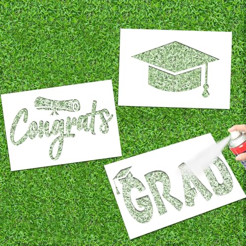 Kolldenn 3 Pcs Graduation Yard Stencils Happy Graduation Stencil ...