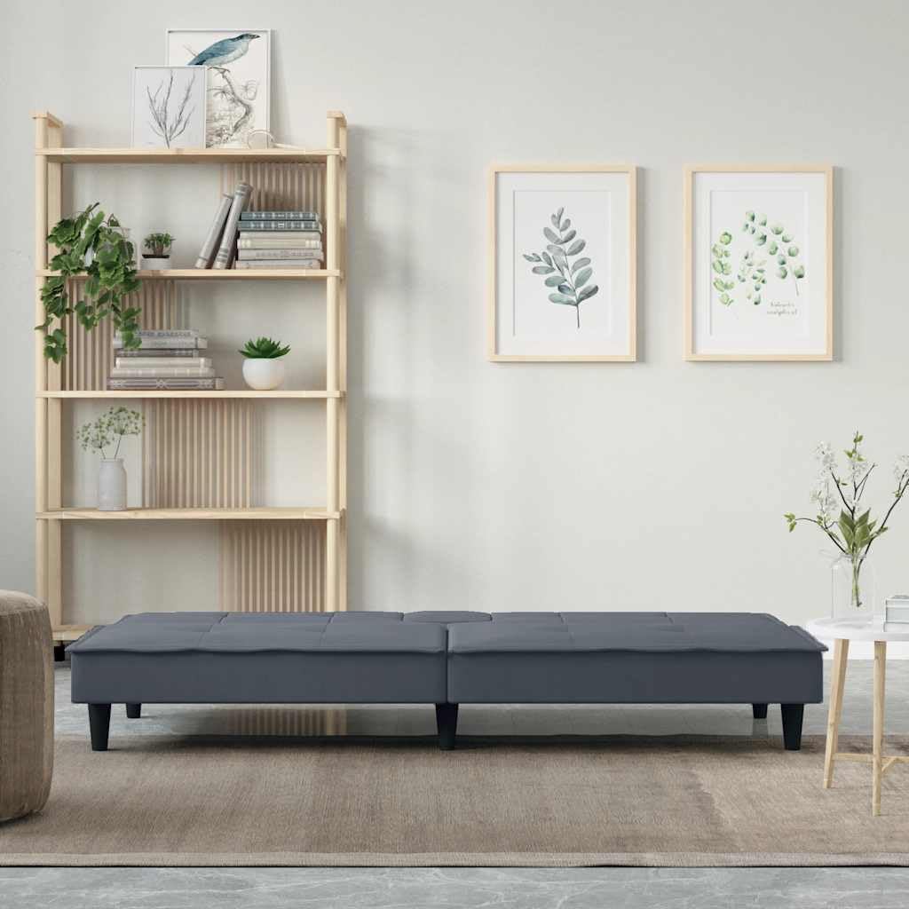 Sofa Bed Dark Grey Velvet Living Room Furniture