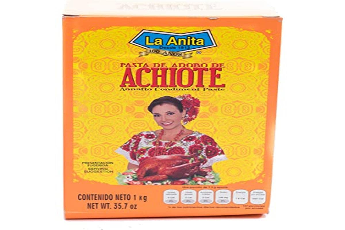 Achiote (Roucou) La Anita Épice Colorante pour Cochinita Pibil Cuisine mexicaine Épice pour Viande 1 kg Cuisine Mexicaine