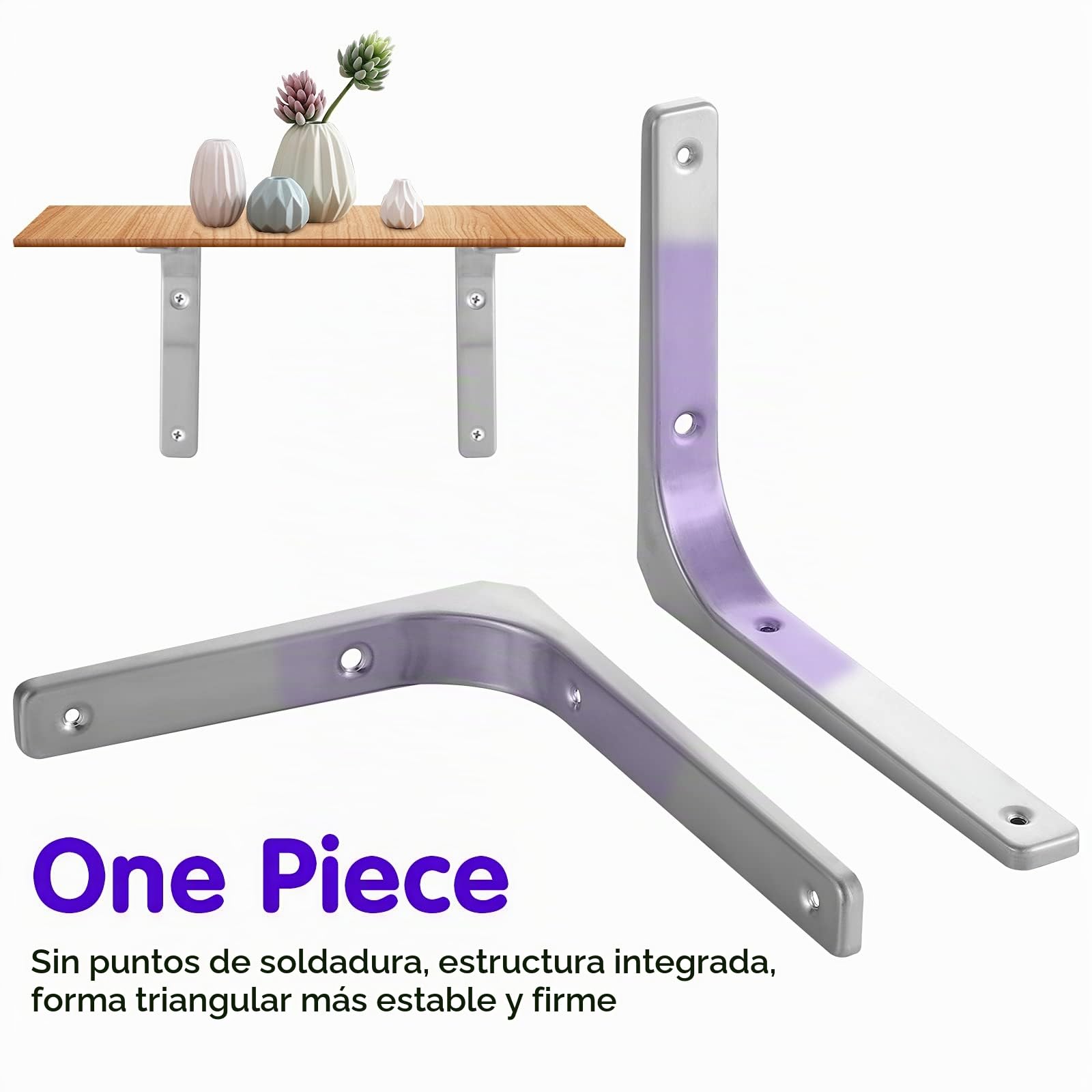 4 Piezas Soporte de Estante, Capacidad de Carga Máxima 70 kg, 250x300mm Soportes de Estantería, Soportes Industriales Negros, Soporte Estanterías de Metal (Acero Inoxidable)