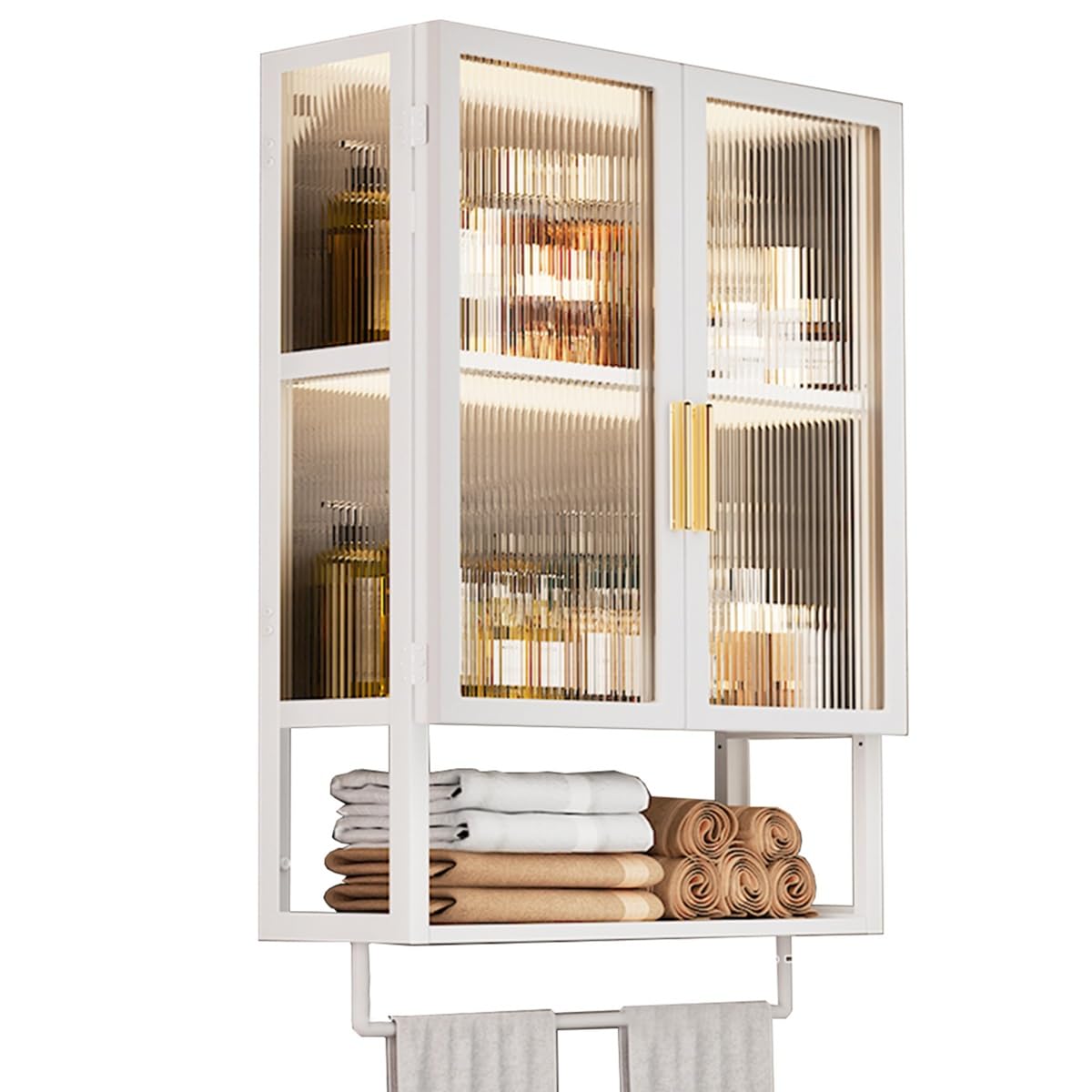 Meuble de rangement mural de 50 cm à deux portes pour petite salle de bain