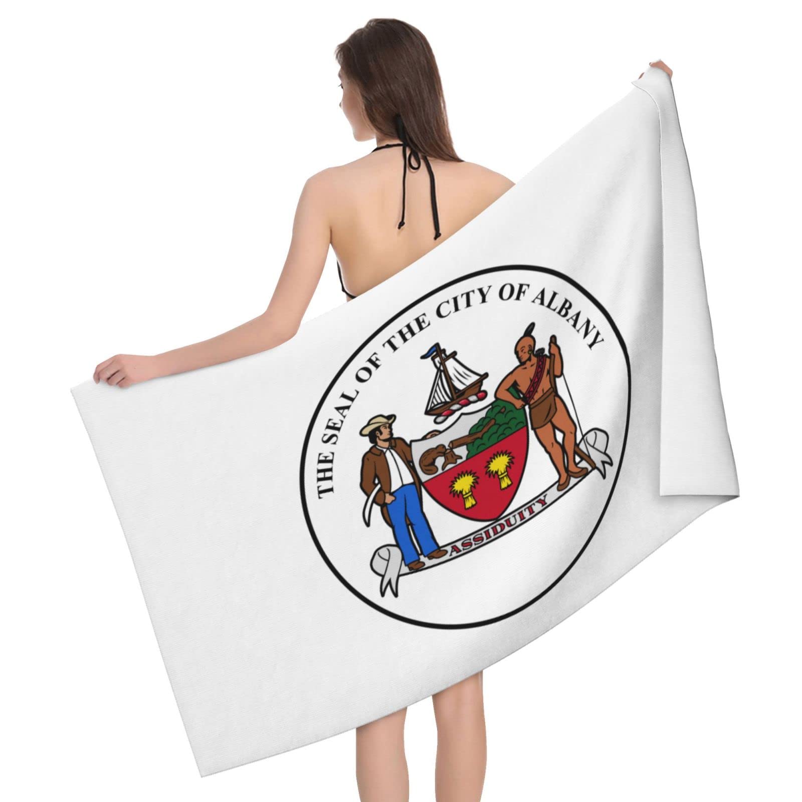 Seal of Albany, New York Bath Towels 32 X 52 Inches Soft Large Absorbent Towels for Bathroom Pool Towels Quick Drying Beach Sports Towels