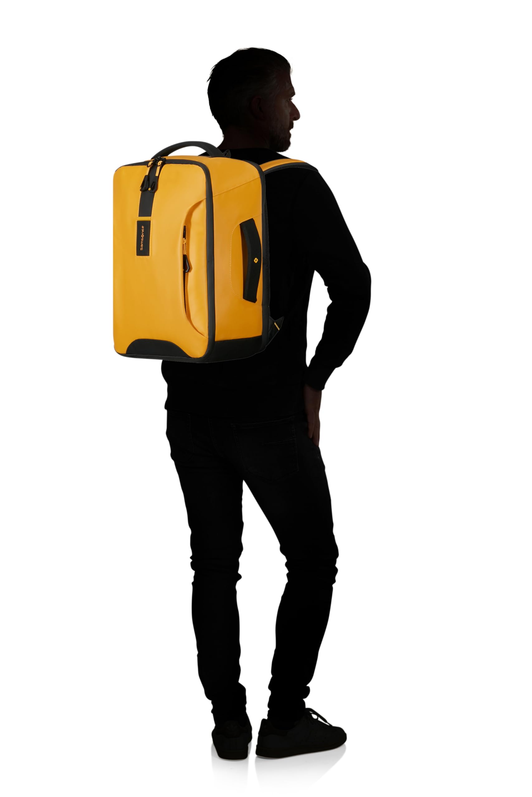 Samsonite Paradiver Light - Ryanair Kabinentasche (40 x 30 x 20 cm, 25 L, 0.80 kg), Untersitz Handgepäck Wizz Air, Vueling & Transavia, Flugzeug Rucksack S Underseat - Gelb