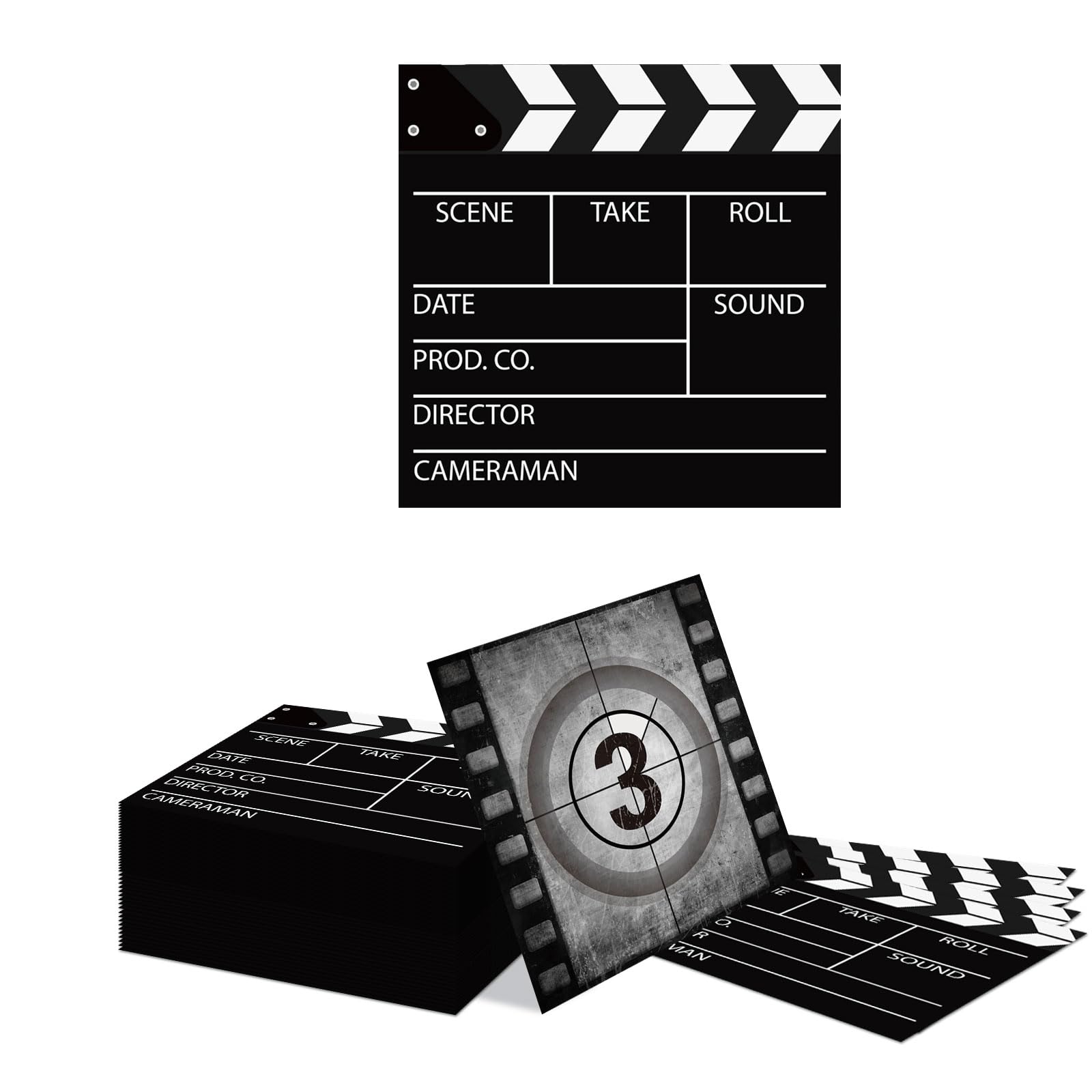 Kotkiddy 40 Pieces Film Night Disposable Paper Napkins for Birthday, Cinema Decor Napkins for Party Decorations Square Film Theme Napkins