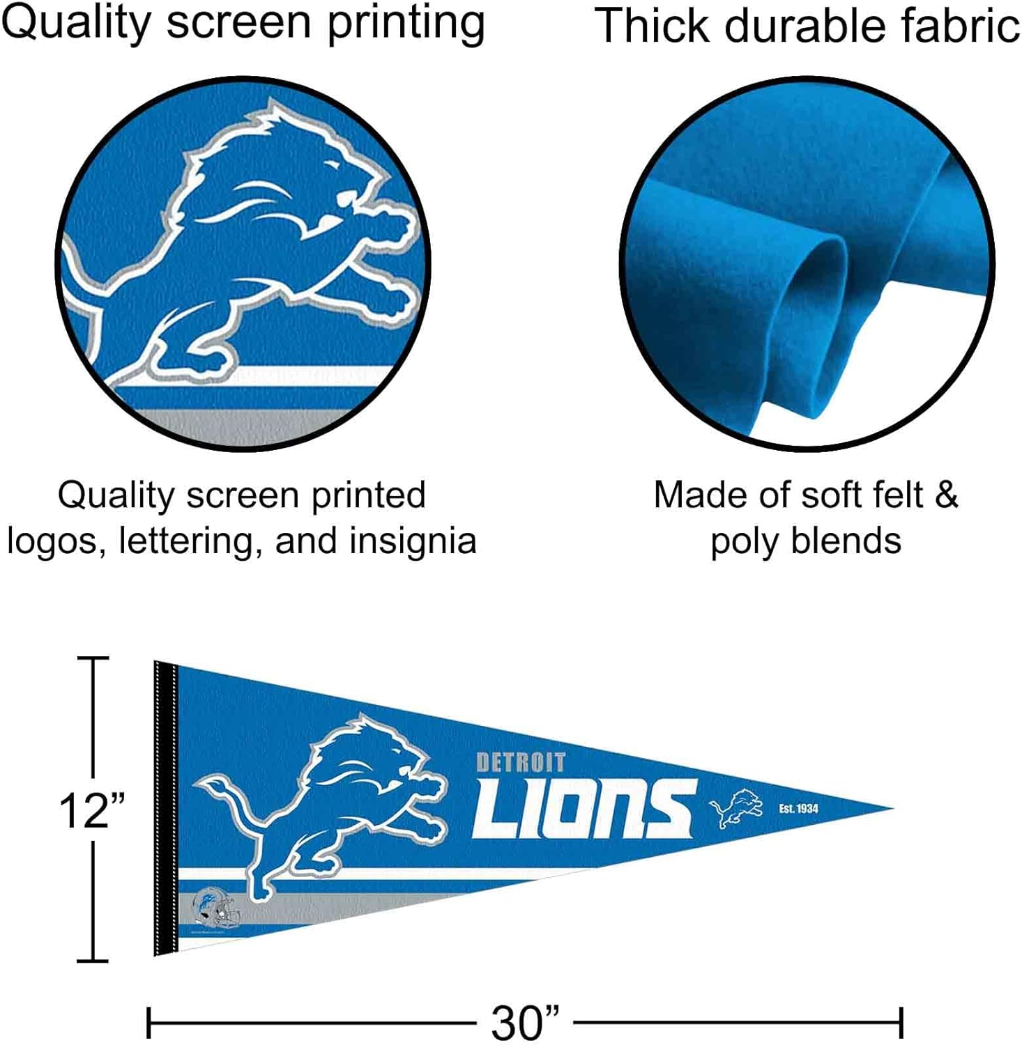 Detroit Lions Pennant Banner Flag - Image 2