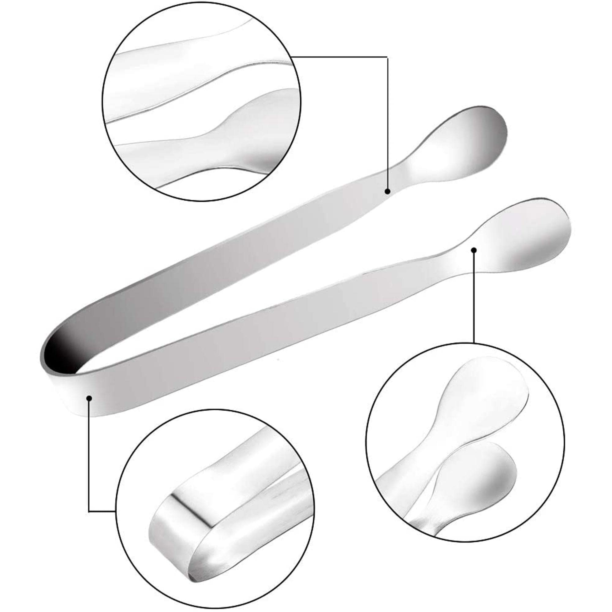 GAFFEL 1 Pc Stainless Steel Mini Sugar Cube Tong| Ice Tong| Sugar Cube Picker/Candy Serving Tongs for Coffee Tea Sugar Ice Cube Appetizer Kitchen Serving 4 Inch', Silver 2