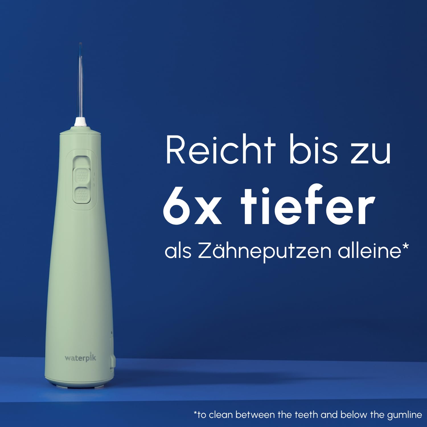 Waterpik Pulse Munddusche kabellos, Professionelle 99,9% Plaque Entfernung, 2 Intensitätsmodi, Zahnzwischenraumreiniger, 45 Sekunden Wassertankkapazität, 2x Aufsätze enthalten, mintgrün