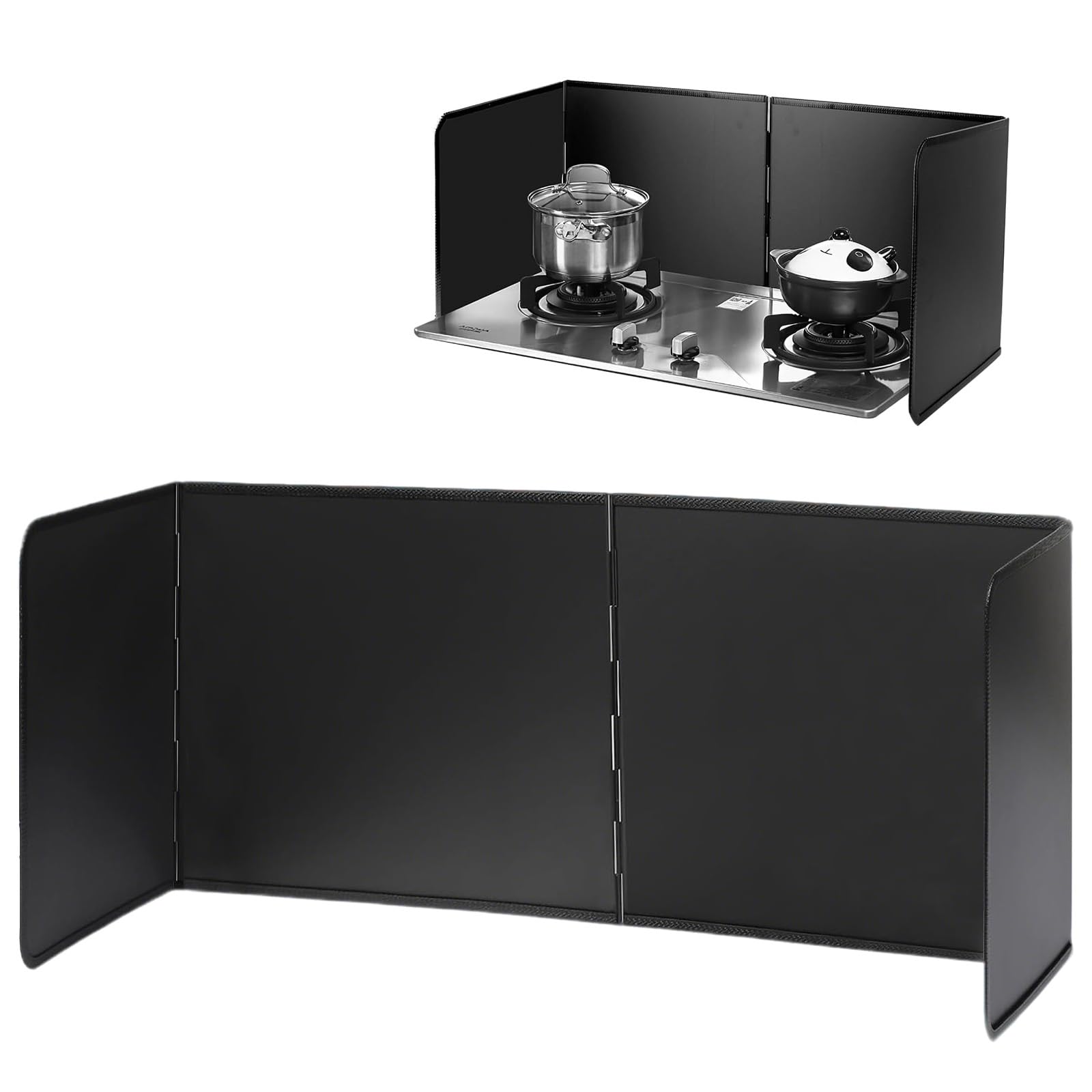Paraspruzzi pieghevole salvaspazio, paraspruzzi su 4 lati, da cucina, pieghevole, paraschizzi per fornelli, con rivestimento antiaderente (76 x 29 x 29 cm)