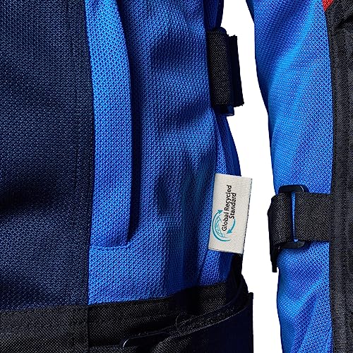 Image of Royal Enfield Streetwind Riding Jacket Eco Blue (XL) 44 CM RE Ergo pro-tech CE level 2 armour protection at shoulder & elbows, EVA for back protection and comfort