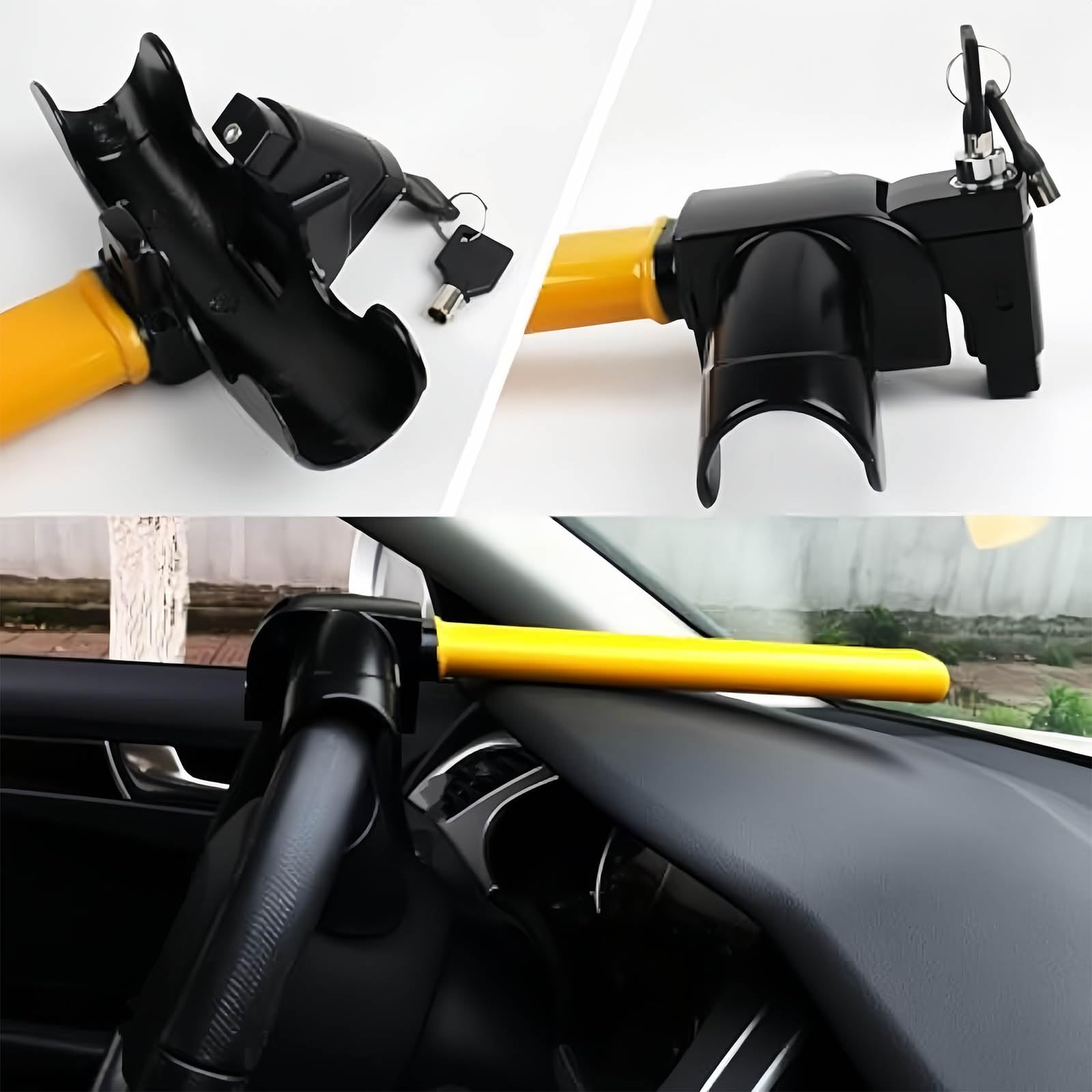 Serrure de Volant pour MG ES5 2025-, Serrure de Volant Dispositif de Blocage Canne Antivol Voiture Accessoires