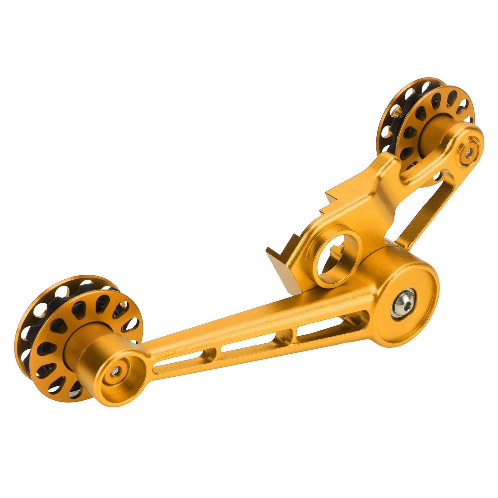 Tensor de Cadena de Bicicleta 10T Aleación de Aluminio Duradera para Bicicletas Plegables : Evita que la Cadena Se Caiga, Adecuado para Variantes de Velocidad Internas, Incluye 2 Llaves (Oro)