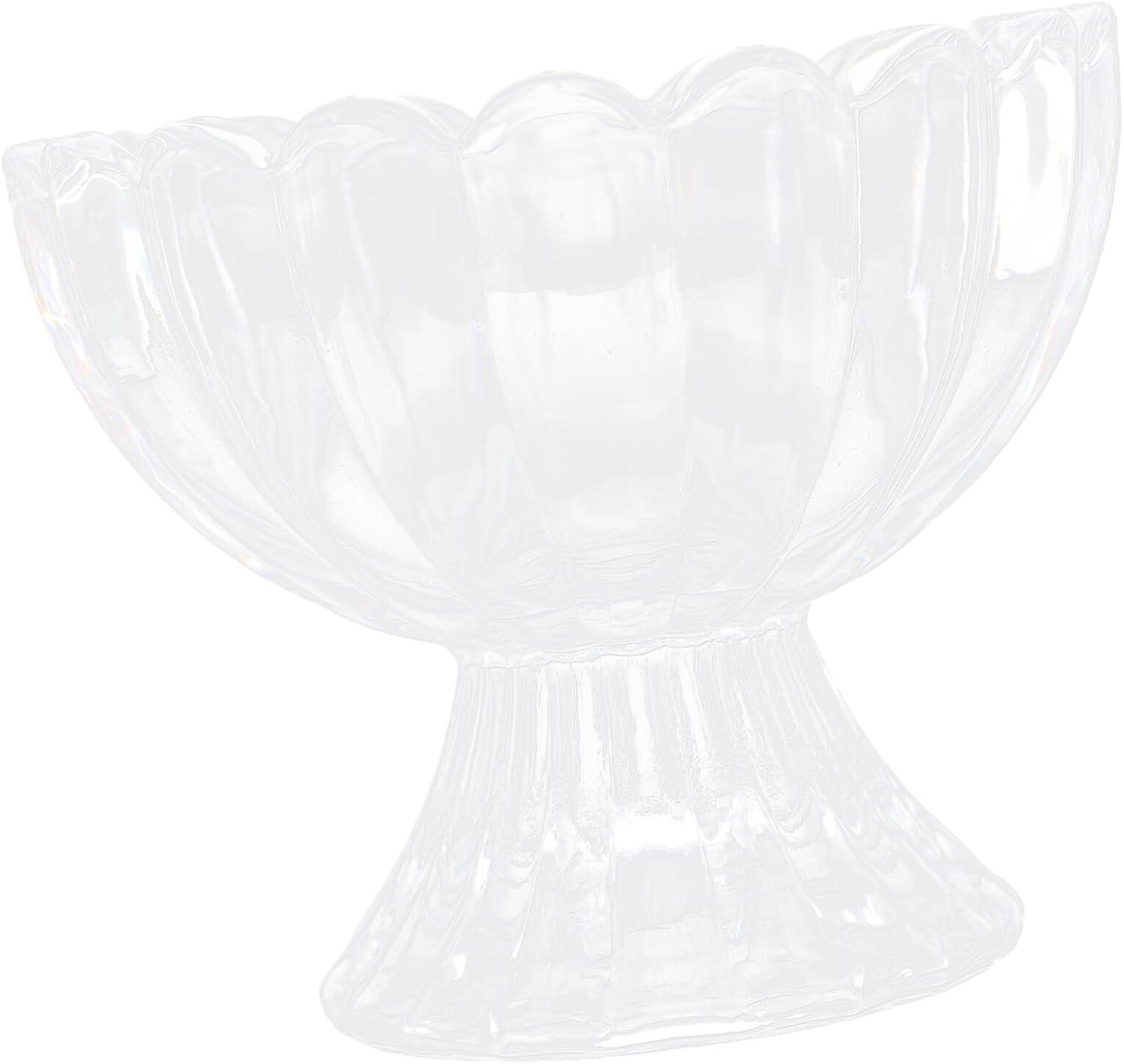 6pcs Glass Ice Cream Cups 120ml Footed Dessert Bowls for Parfait Yogurt and Juice Serving, European Style Compote Bowls for Home and Party Use