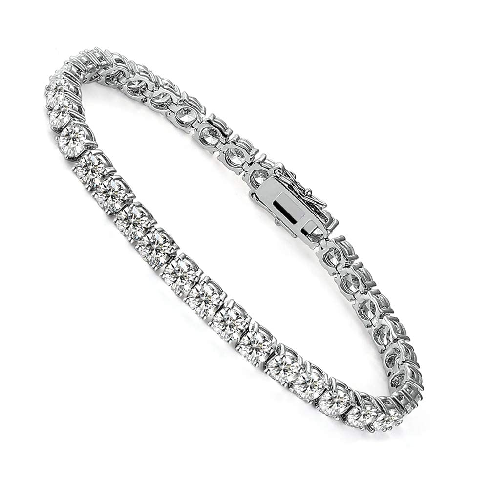 MDFUN Tennis Bracelet for Women and Men 3mm-7mm Cubic Zirconia 18K White Gold/Yellow Gold Plated Size 6-8.5 inches