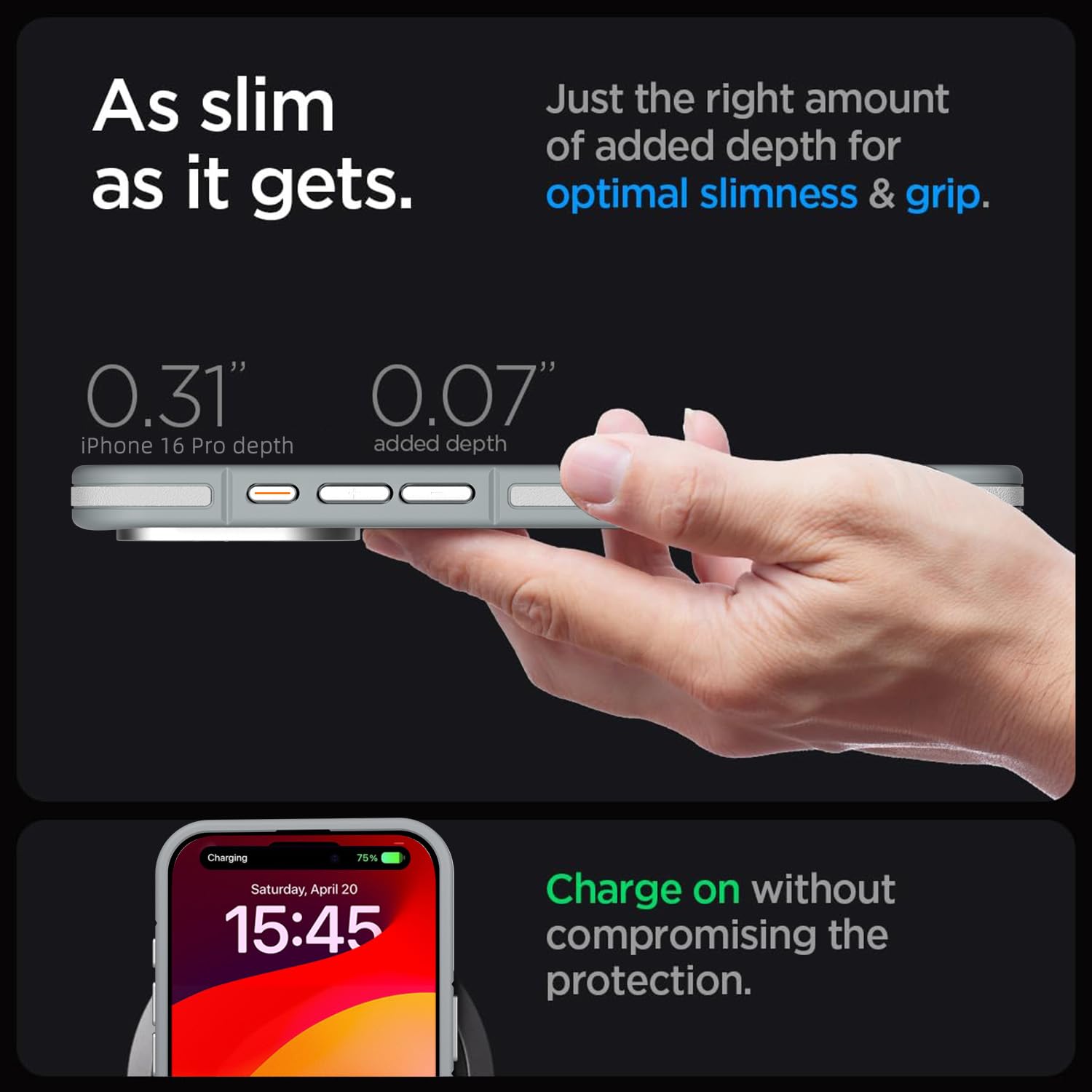 YOUNGKIT Cover for Phone 16 Pro, Suitable for MagSafe Ultra Thin Magnetic Silicone Case, Fingerprint and Scratch Resistant - Image 4