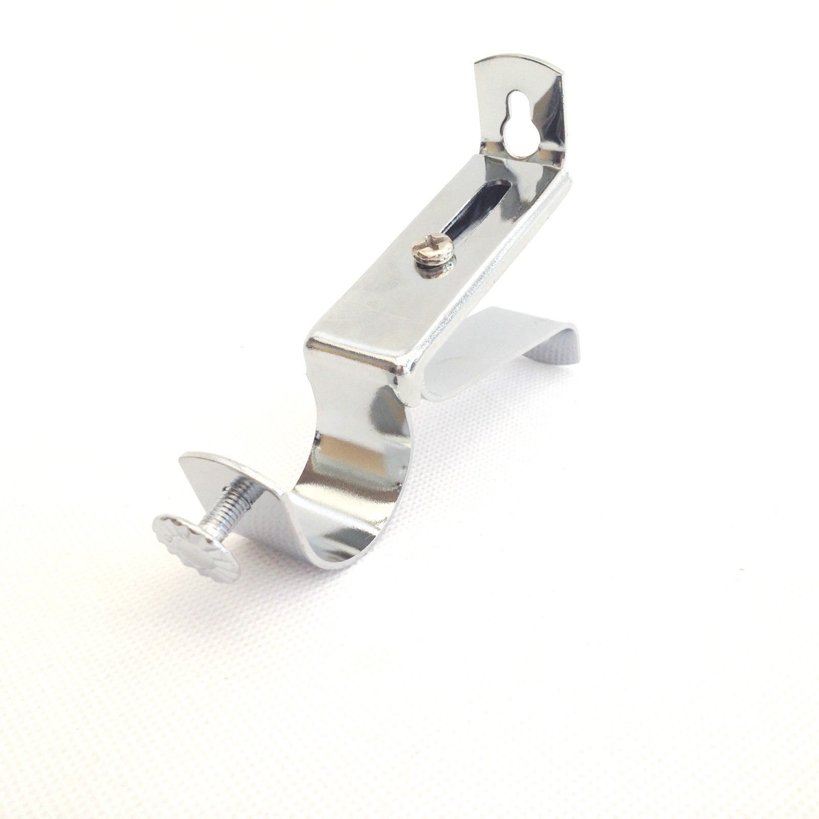 Your Home Online 19mm 28mm 35mm Chrome Single & Double Curtain Pole Rod Brackets (28mm Extendable)