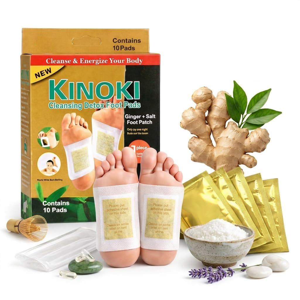 Kinoki Cleansing Detox Foot Pads – Ginger and Salt Infused Foot Patches for Deep Cleansing and Relaxation – 10-Pad Pack (3)-image-20