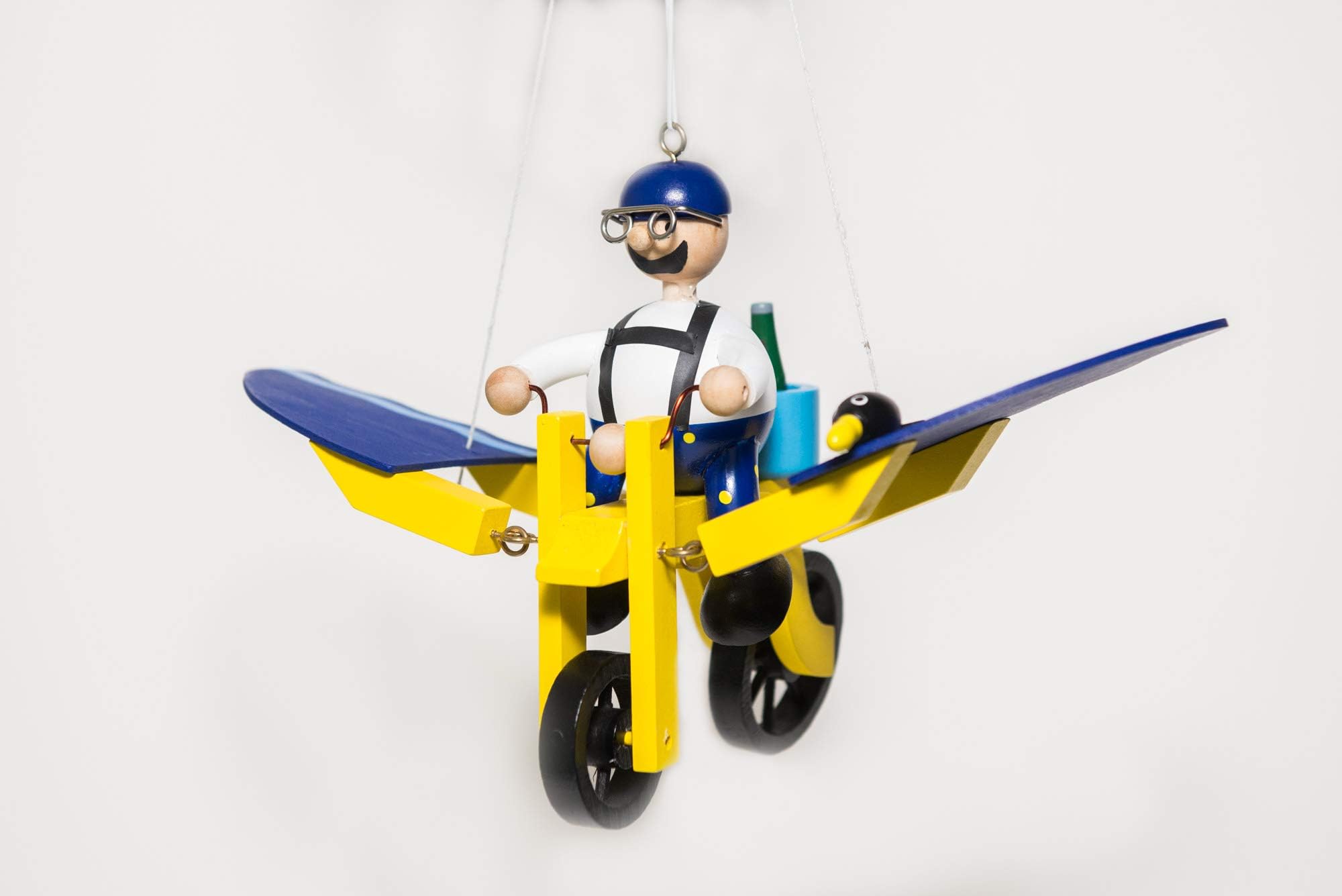 Wooden Hanging Mobile (Cyclist with Wings)