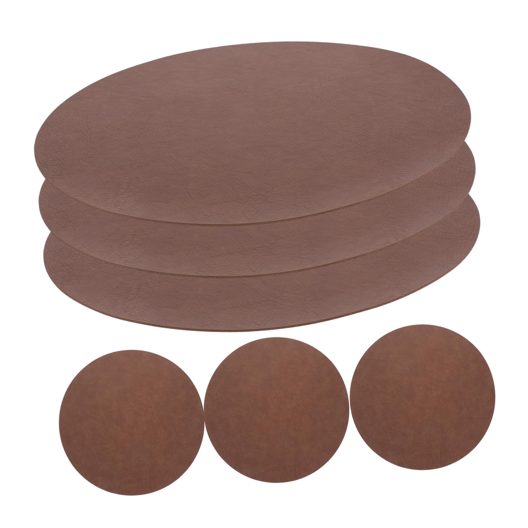 Set de table rond en cuir PU élégant et lavable pour sublimer vos dîners de fête