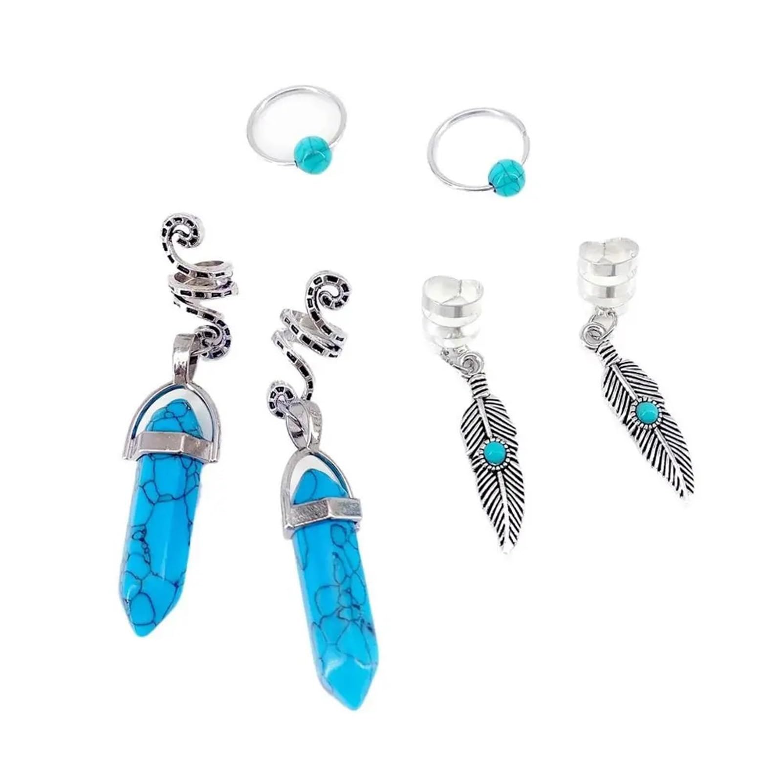 80 piezas anillo for el cabello hueco con estrella y luna