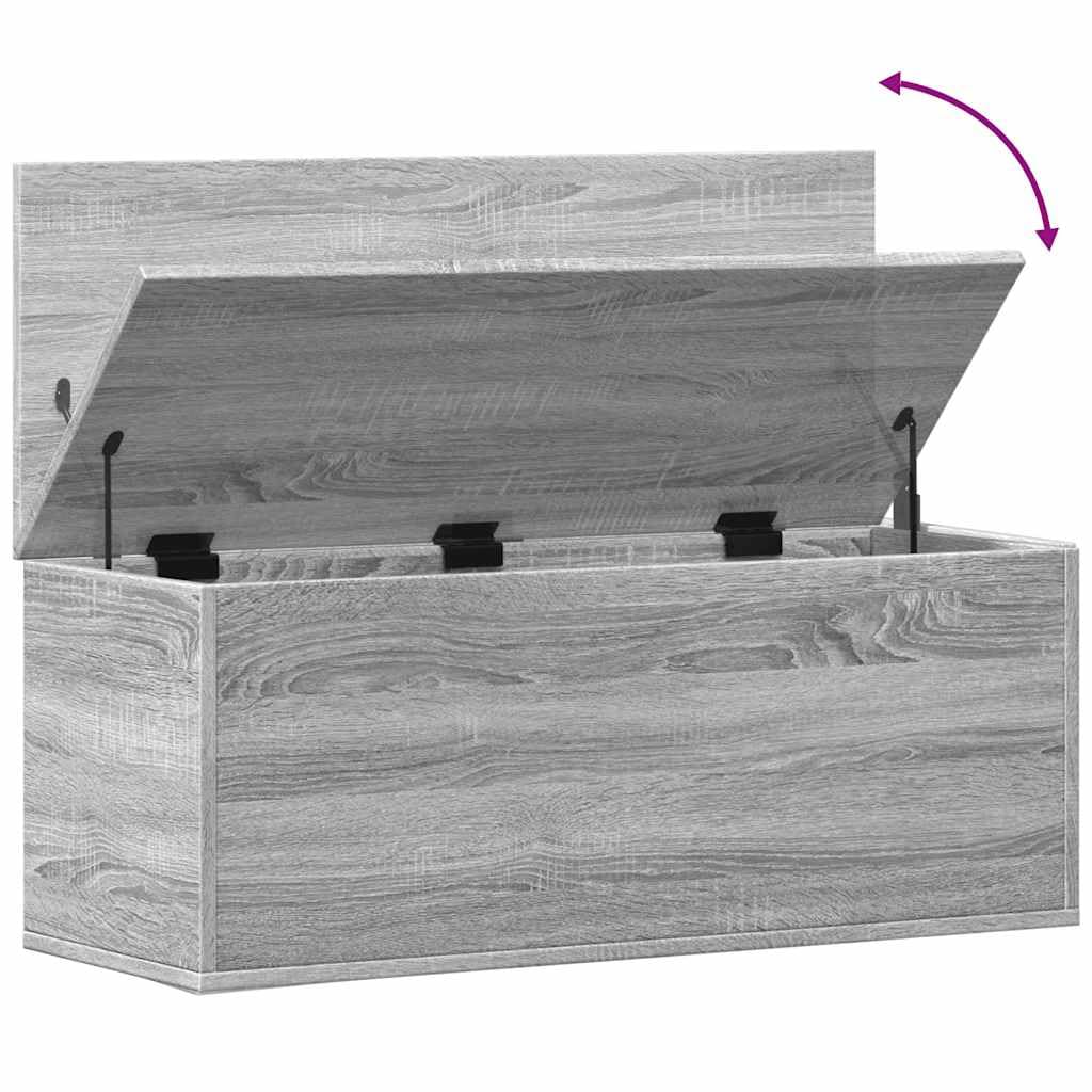 Hothingwell Aufbewahrungsbox, Sonoma, Grau, 90 x 35 x 35 cm, Holz | Großer Stauraum, Deckel mit Tür, vielseitig einsetzbar als Couchtisch