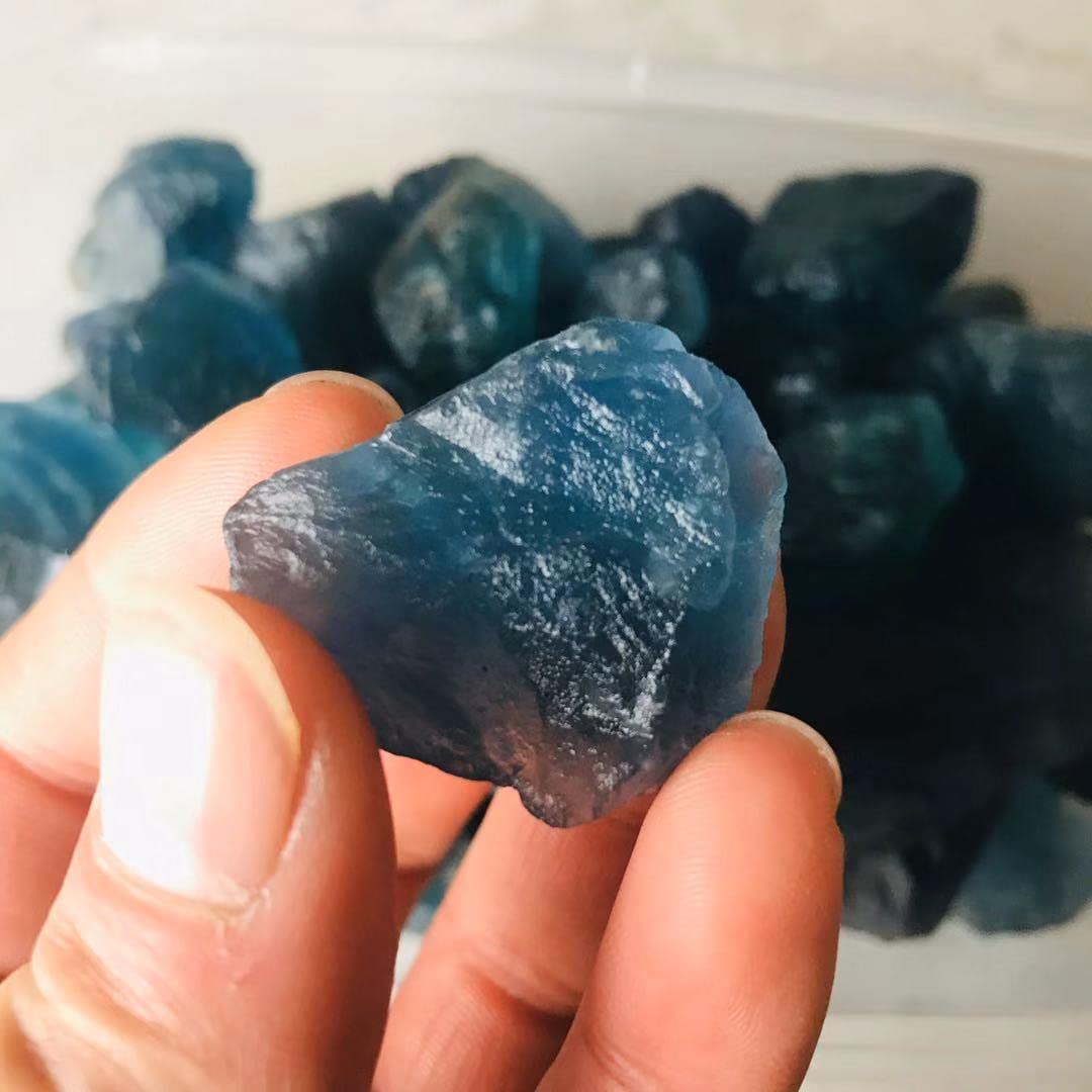 Fluorite bleue naturelle cristaux brut pour pierres naturelles decor