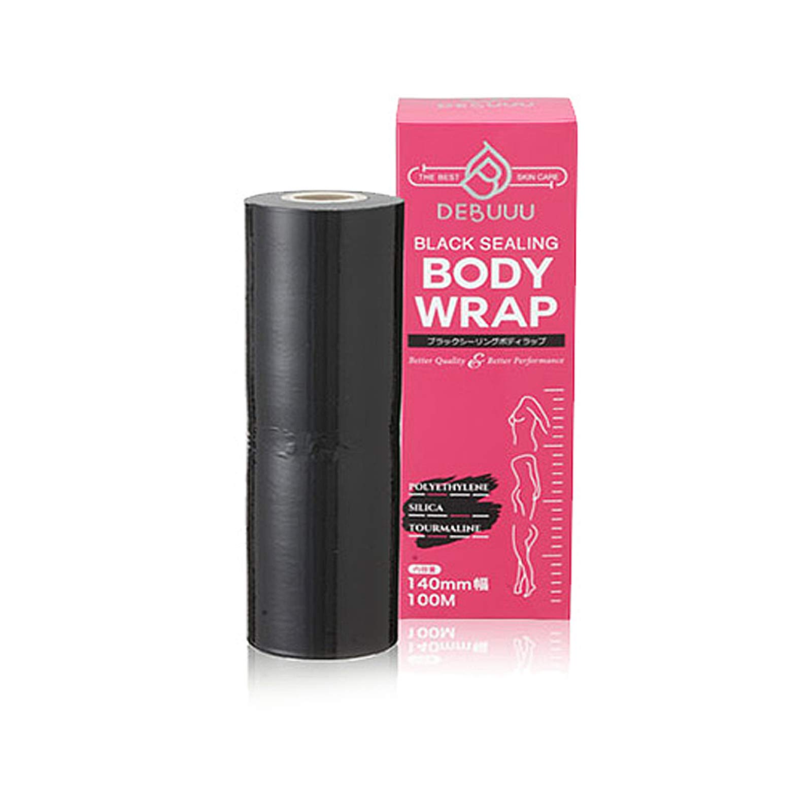 Body Wrap Weight Loss Massage Heat Cling Film Plastic Disposable Slimming Black Sealing Roll Elitzia ET28724S (100M)