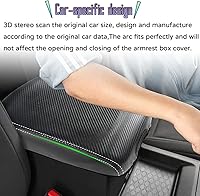 Vista 4 de Accesorios interiores personalizados para Nissan Frontier 2022 2023 Funda de cuero para reposabrazos central, cojín protector de reposabrazos Fibra