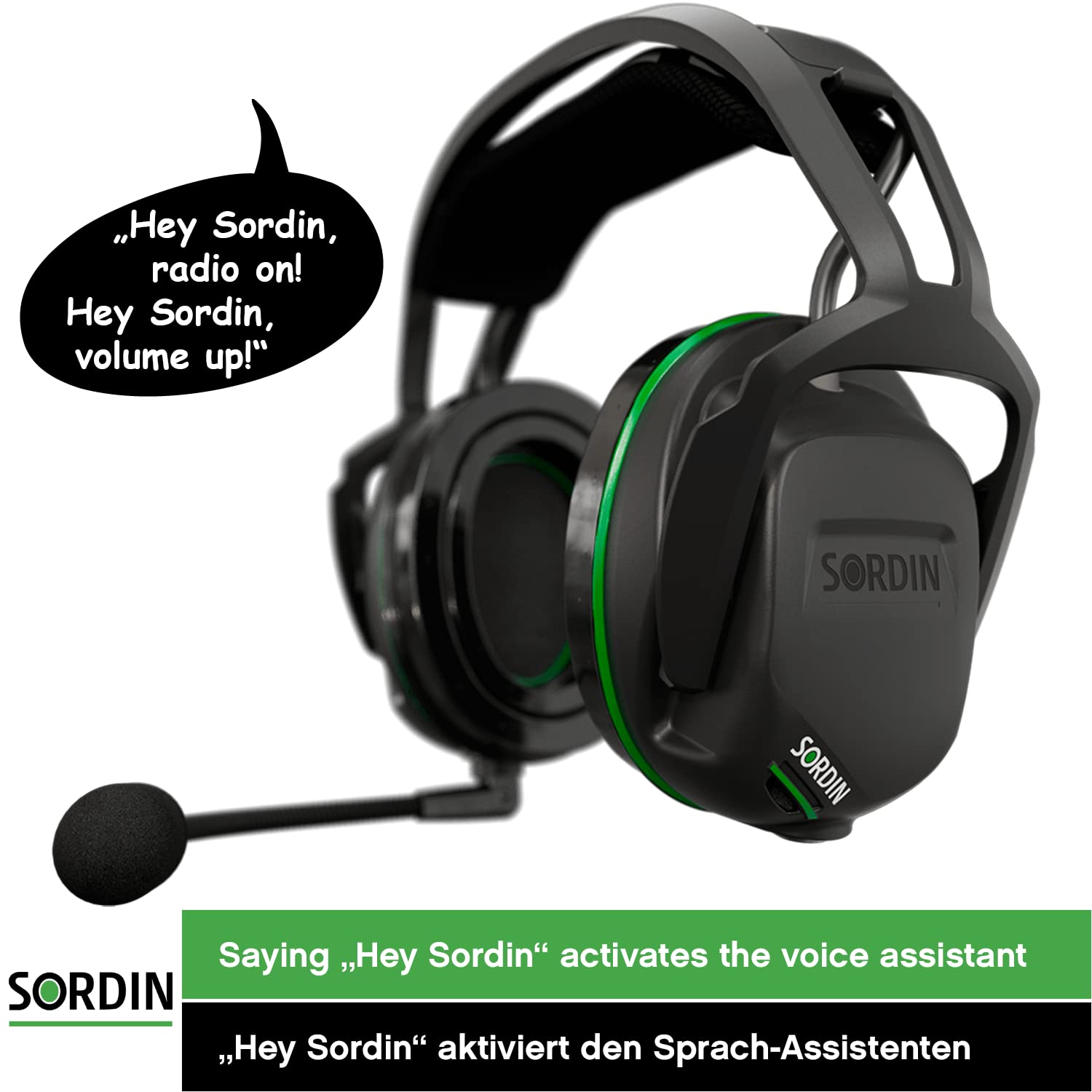 Sordin Share Gehörschutz - aktiver Gehörschützer mit Netzwerk-Kommunikation - EN 352 - mit Sprach-Assistent & FM-Radio
