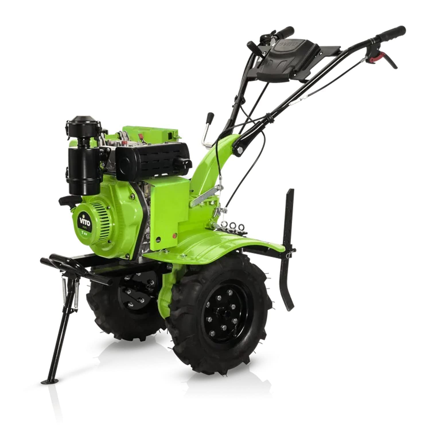 VITO - Motobineuse Diesel avec Fraises et butteur Moteur 4T 7 CV 246 cm3 Démarrage électrique Transmission directe
