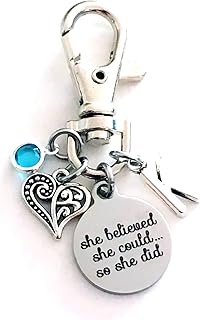She believed she could so she did Planner Clasp, 2023 Gift for Daughter Keychain, College Graduation Gift for Her Key Chain, University Grad Student Purse Organizer Clip, Grad Present, Graduate Keyring - you can pick an Initial and swarovski Birthstone and year - Canadian Seller, Made in Canada