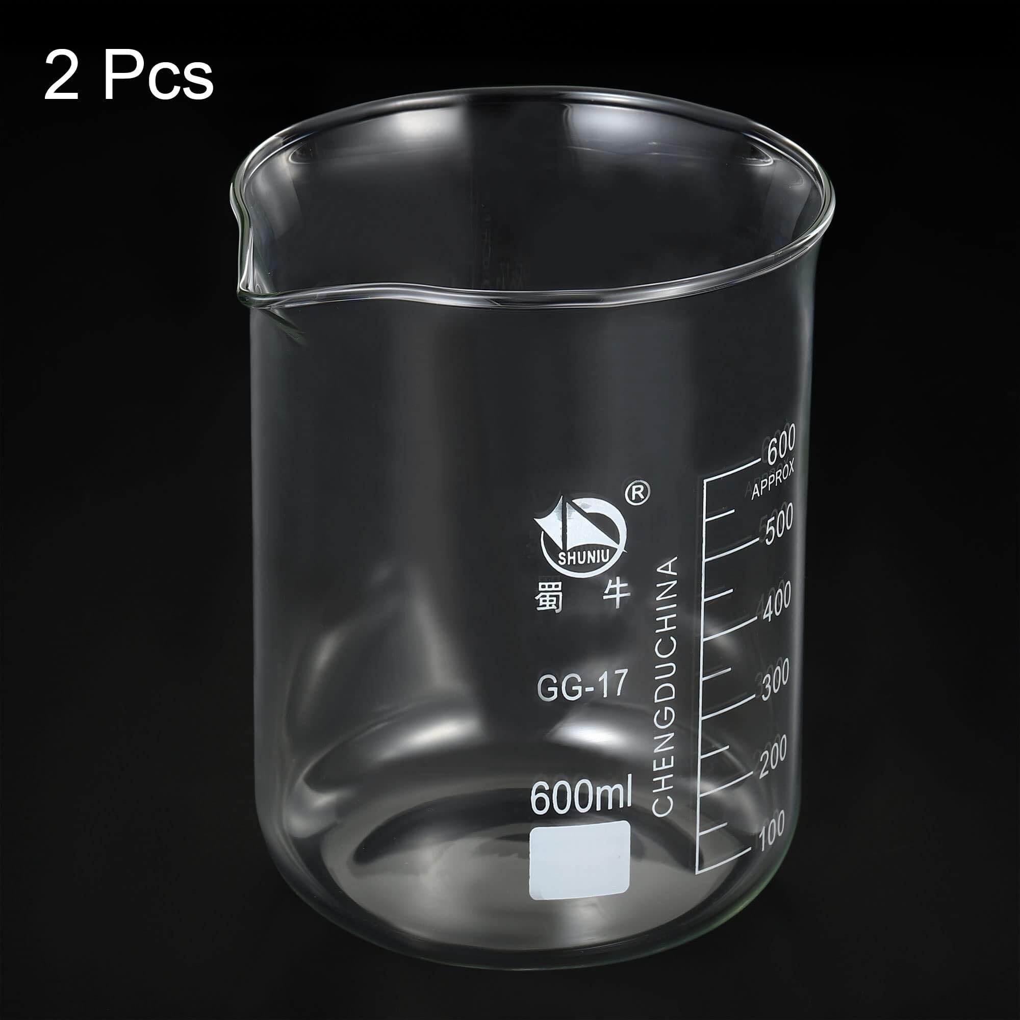 Zlewka laboratoryjna, Zlewka ze szkła borokrzemowego 800 ml, niska forma, wylewka skalą, 2 opakowania ciepła