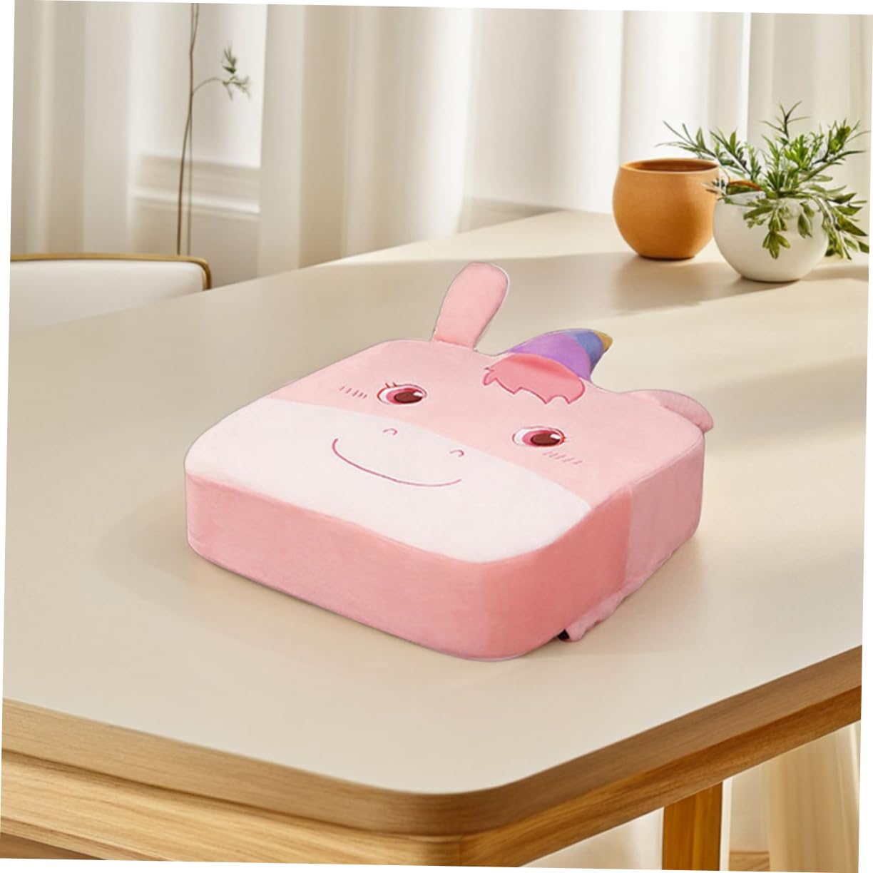 PRETYZOOM Cuscino di Rialzo per Sedia da Pranzo in Cotone, Fondo Antiscivolo, Design Ispessito, Facile da Pulire, per Casa e Scuola per Ragazzi e Ragazze