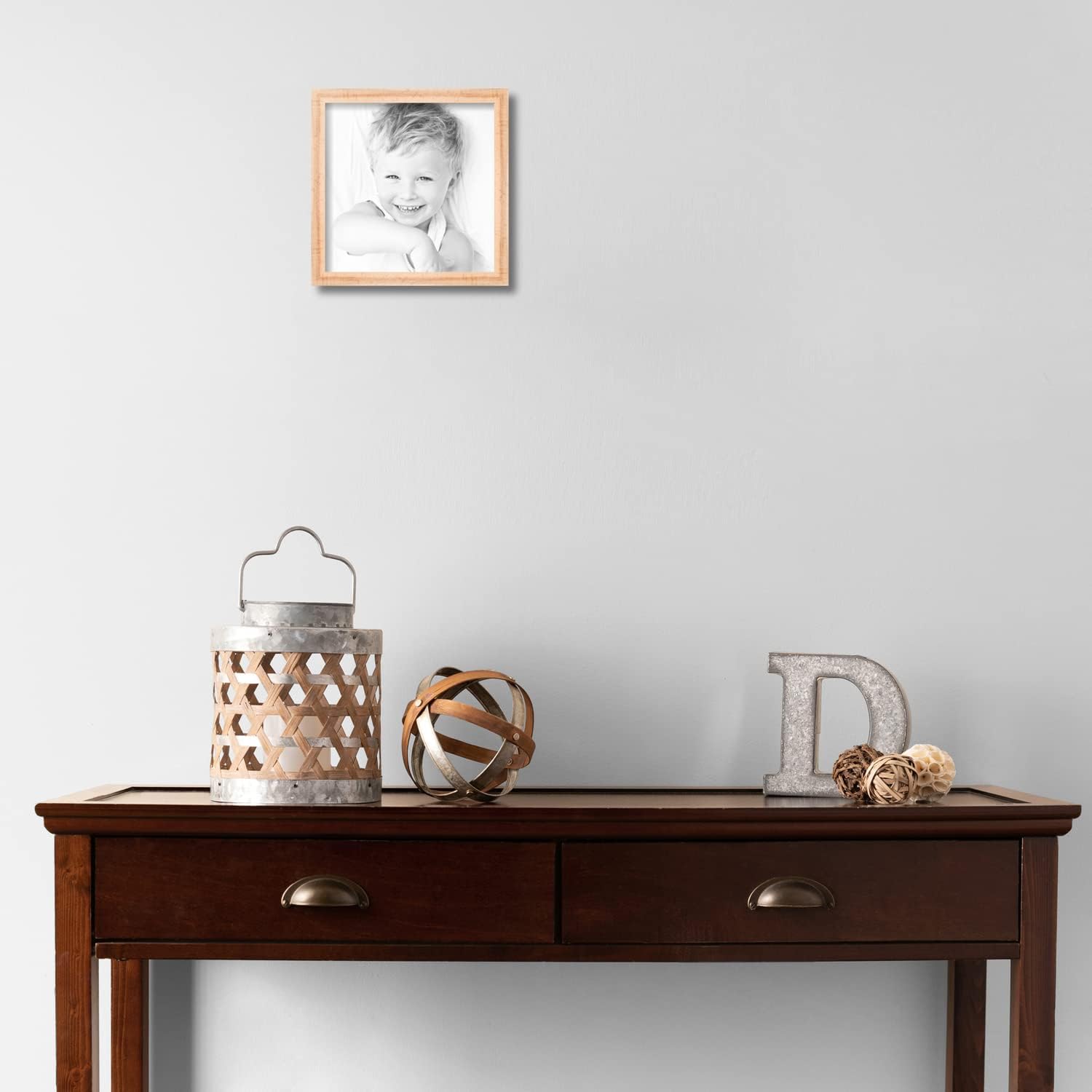 ArtToFrames 10x10 Inch Brown Picture Frame, This 0.81 Inch Custom Wood Poster Frame is Hard Maple Wood - Comes with Foam Backing 3/16 inch and Regular Glass (FBPL82213-410-10x10)