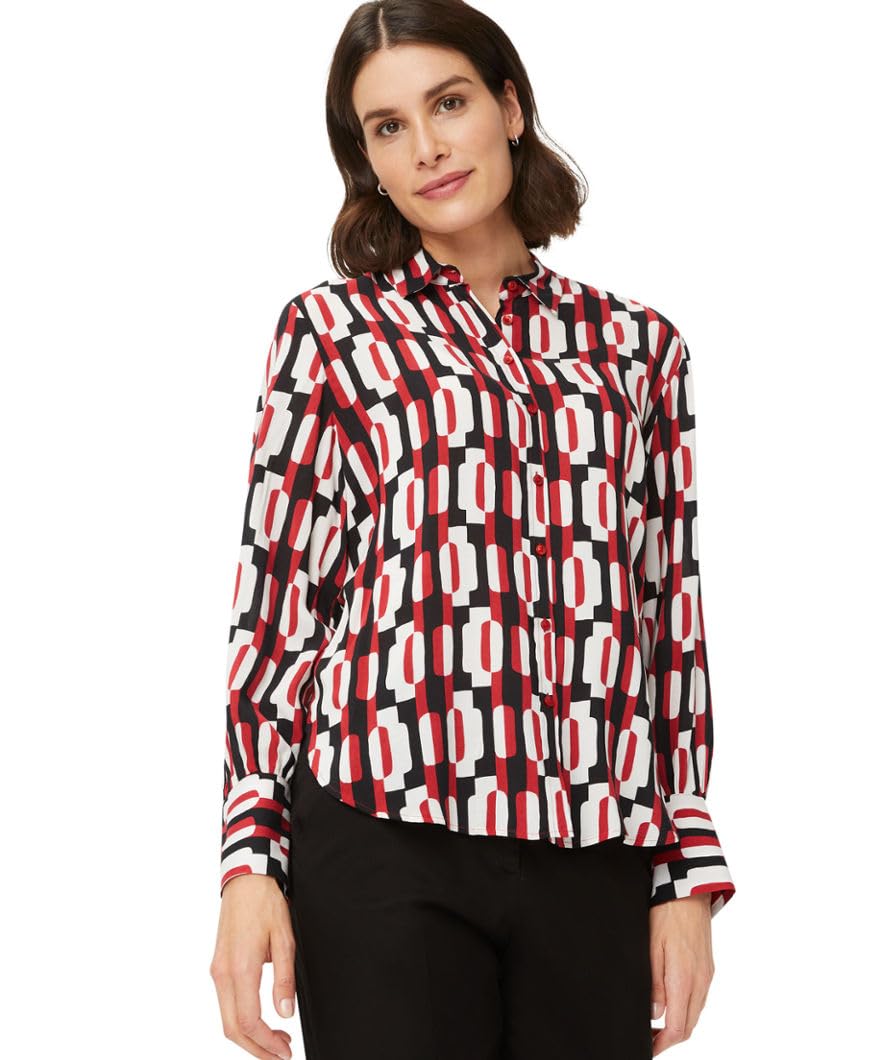 BRAX Damen Style Vic Shiny Viscose Langarm Bluse