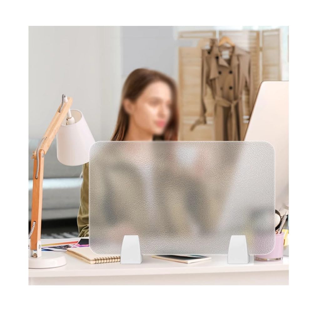 LWJSOCP Desk Privacy Divider, Desk Divider, Screen Acrylic Double-sided Frosted Desktop Privacy Panel Computer Desktop Partition Customizable(60X50cm)