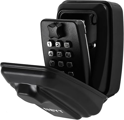 Teclado de bloqueo de combinación portátil, teclado de 9 dígitos, para llaves de casa para ocultar una llave exterior, caja de bloqueo de