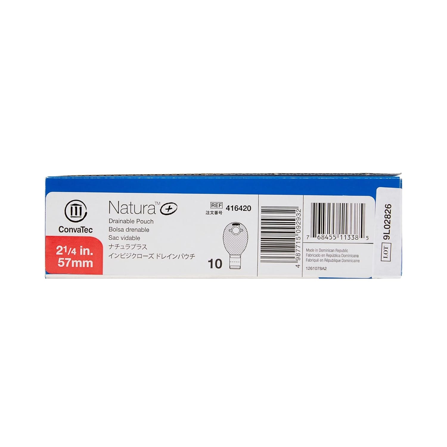 51416420BX - Natura + Drainable Pouch withvisiClose and Filter, Opaque, Standard 57mm, 2 1/4