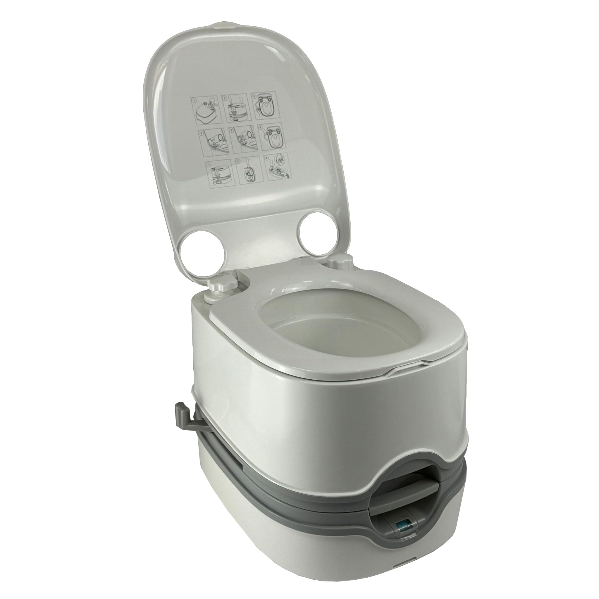 14L Portable Toilet for Adults with Flush – Chemical Camping Toilet – Campervan Accessories for Motorhome, Festivals, Caravan & Travel – Anti-Bacterial Porta Potti Loo
