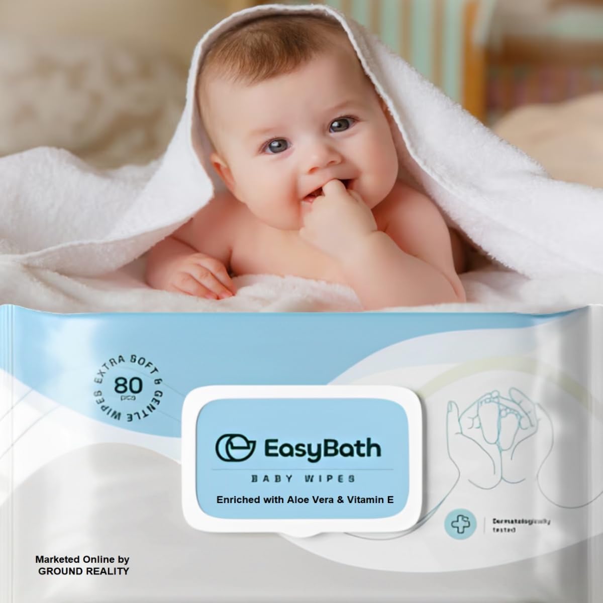 LADY HAWK Wholesale Price Pack of 24 (1920 wipes)+(FREE Fridge Magnet) Easy Bath Baby Wet Wipes for Little New Born with Aloe Vera and Vitamin E, Travel Pack Wiping Tissue Cleaning Baby Wet Wipe-image-44