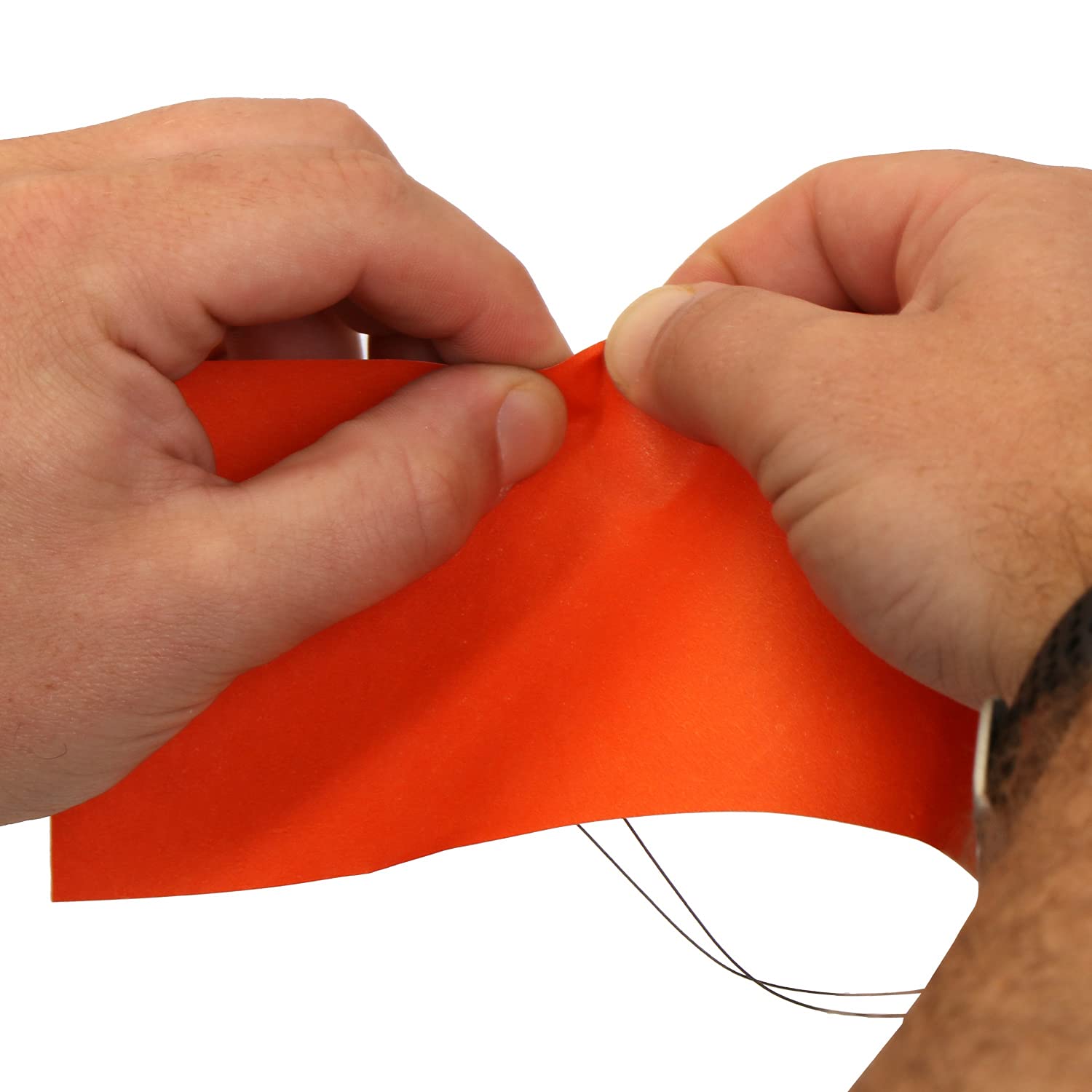 SmartSign Tyvek Lot de 100 étiquettes d'expédition vierges avec fil Orange Taille 8