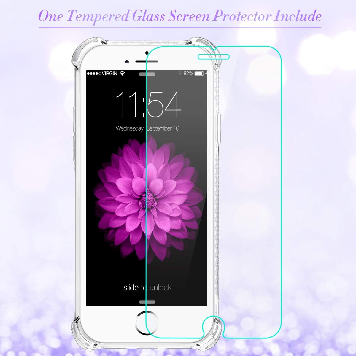 Caka iPhone 6S Plus Case, Flowing Floral Liquid Floating Luxury Bling Glitter Sparkle Soft TPU Case for iPhone 6 Plus 6S Plus 7 Plus 8 Plus (5.5 inch) (Gradient Lace)