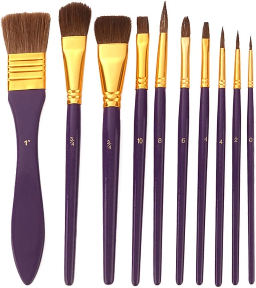 MYSXSWHL ガッシュブラシセットアートカラープロピレンオイルブラシブラシファンペン水彩アウトラインブラシ